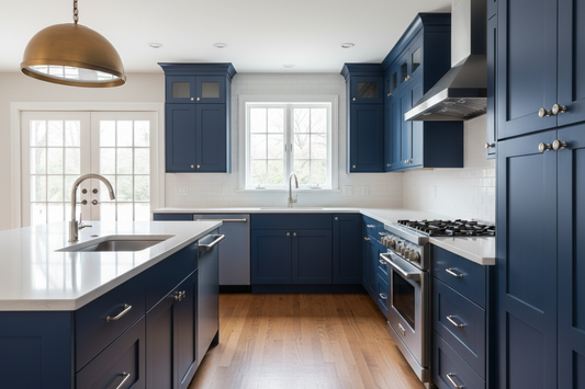 blue kitchen cabinets