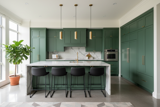 Green kitchen cabinets