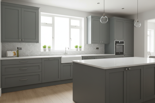modern grey kitchen cabinets