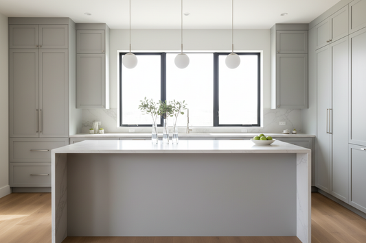 light gray kitchen cabinets