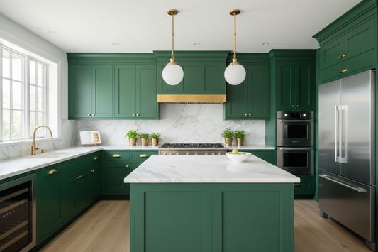 Green kitchen cabinets