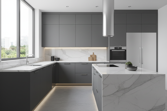 modern grey kitchen cabinets