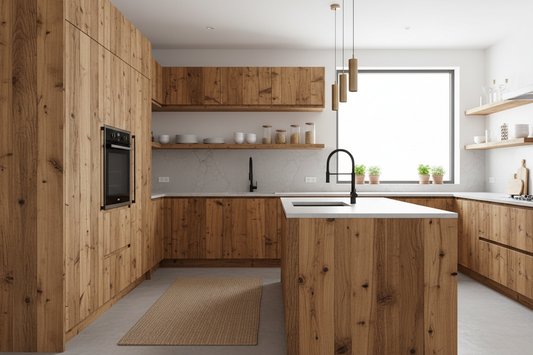 Reclaimed wood kitchen cabinets